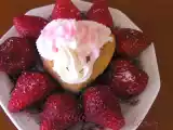Receta Magdalenas de fresas con nata