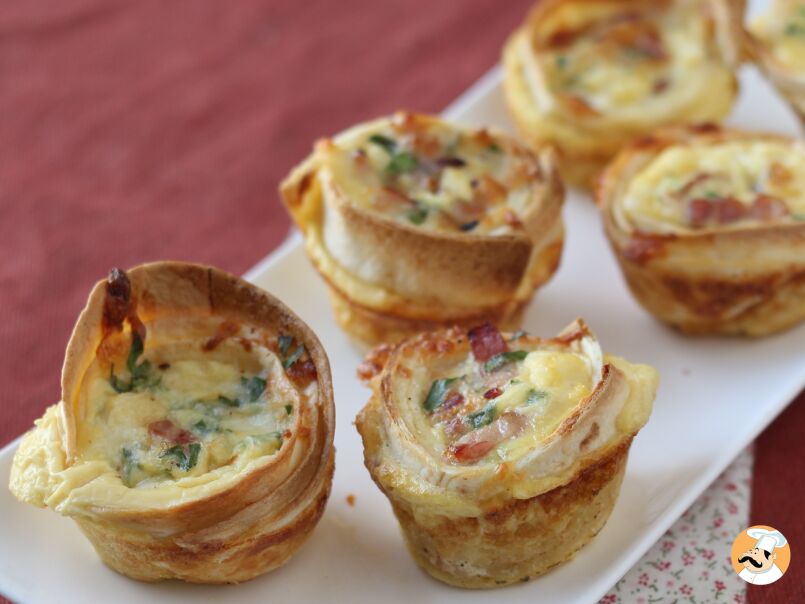 3. Muffins de tortillas con bacon y mozzarella