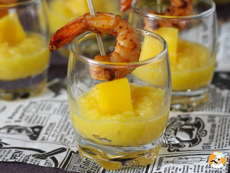 2. Vasitos de mango y gambas