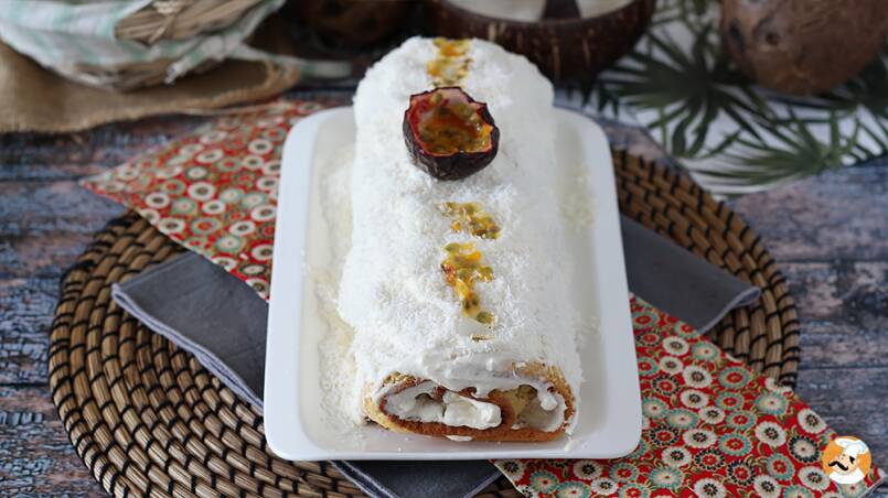 4. Brazo de gitano de coco y maracuyá - un refrescante toque tropical