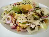 Receta Ensalada de hinojo, pepino, rabano y naranja