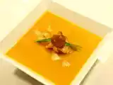 Receta Crema de calabaza con bacalao y rossinyol