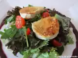 Receta Ensalada con queso de cabra y vinagreta de arándano