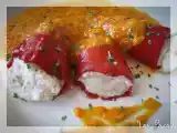 Receta Pimientos del piquillo rellenos de pollo con salsa de tomate (thermomix)