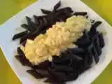Receta Penne a la tinta de calamar con piña y curry