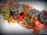 Receta Morcilla de arroz con pimientos y tomate (fussioncook y tradicional)