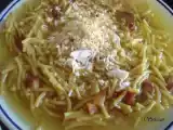 Receta Sopa de fideos con jamon serrano y huevo (fussioncook)