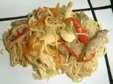 Receta Fideos chinos con tres delicias