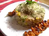 Receta Ensalada de quinoa o quinua con langostinos especiados