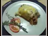 Receta Pastel de pisto con bechamel de champiñones (paso a paso)