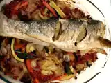 Receta Lubina al horno y verduras