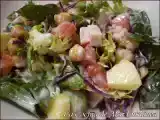 Receta Ensalada de garbanzos con salsa de queso
