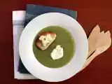 Receta Crema verde con croutons de queso de cabra