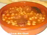Receta Garbanzos guisados con chorizo y jamón