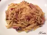Receta Fideos con champiñones y jamón