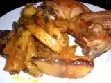 Receta Pollo al horno con patatas sabor a pincho moruno