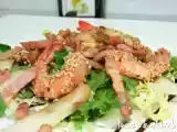 Receta Ensalada tibia de langostinos