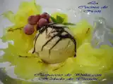 Receta Carpaccio de piña con helado de turron.