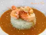 Receta Crema de carabineros con arroz verde