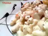 Receta Ensalada de alubias con cigalas y langostinos.
