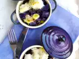 Receta Mini cocottes de merluza con patatas violetas