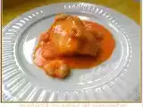 Receta Merluza y quenlla en salsa de pimientos (olla gm)