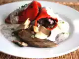 Receta Pimientos de piquillo rellenos de morcilla de burgos con salsa de boletus
