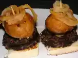 Receta Pincho de champiñón con morcilla de burgos(embutidos rios)