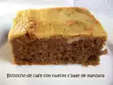 Receta Bizcocho de cafe con nueces y base de manzana