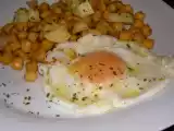 Receta Garbanzos fritos con huevos y patatas