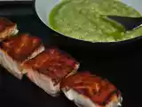Receta Brochetas de salmón en salsa de avellanas