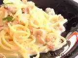 Receta Espaguetti con salsa de queso y panceta ibérica