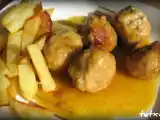 Receta Albóndigas de cerdo y champiñónes rellenas y en salsa de cebolla (fussioncook)