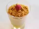Receta Verrine de mousse de foie con manzana y crumble con frambuesas
