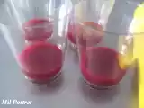 Receta Concurso postres. semifrío de frambuesa y mango en vasitos