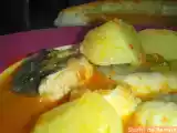 Receta Cazuela de congrio con patatas.