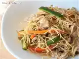 Receta Fideos de arroz con cerdo y verduras