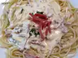 Receta Espaguetis con salsa carbonara e hilos de jamón curado espuña