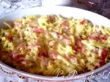 Receta Pasta al horno con bechamel, quesos y jamón