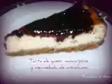 Receta Tarta de queso mascarpone y mermelada de arándanos.