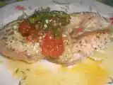Receta Salmon asado en salsa de yogurt de mango tomate y trigueros