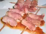 Receta Brochetas de gamba con abriguito de beicon.