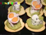 Receta Canapés de boquerones con guacamole y mini hamburguesas con patatas