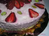 Receta Bavaroise de pistachos con mousse de fresas