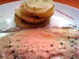 Receta Filetes de trucha al aroma de hierbabuena y cilantro con patatas panadera