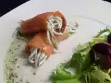 Receta Rollitos de salmón ahumado rellenos de gulas