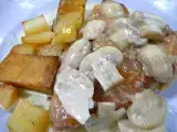Receta Pollo al horno con crema de champiñones
