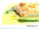 Receta Bacalao con crema de espárragos