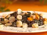 Receta Tallarines de sepia con gambas