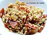 Receta Ensalada tibia de arroz, jamón y pera